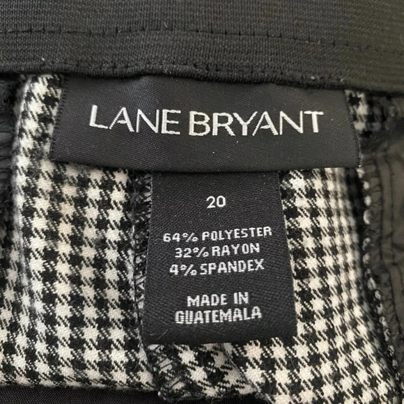 Lane Bryant Black White Plaid Wide Leg‎ Cropped Pants Women Size 20 (1414) - Picture 6 of 7